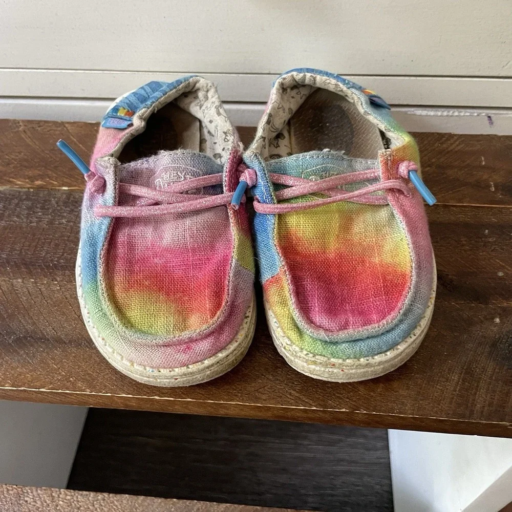Hey‎ Dude Wendy Dreamer Magic Rainbow Unicorn Tie Dye Shoes Youth 9 Girls School
